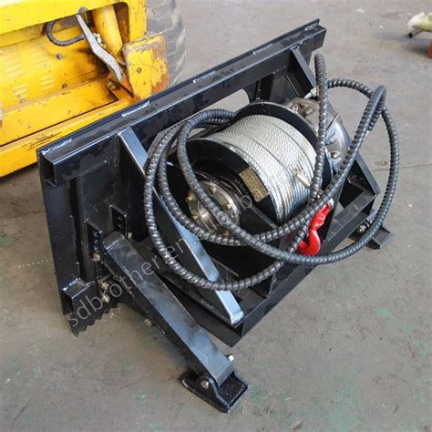 winch attachment for skid steer|hydraulic winches for skid loaders.